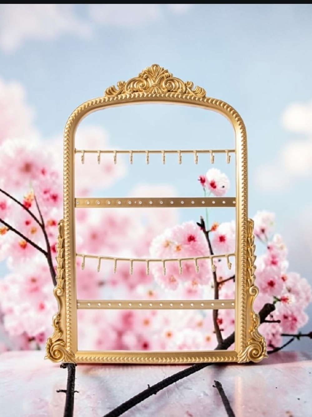 Restock Beautiful Gold Decorative Jewelry Organizer Wall Organizer. NIB - Picture 2 of 4